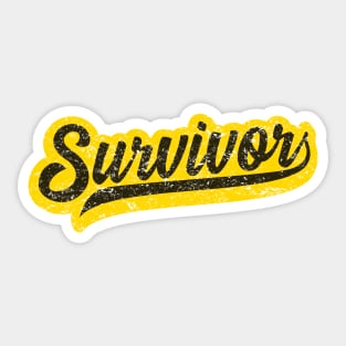 Childhood Cancer Survivor - Retro Grunge Style Sticker